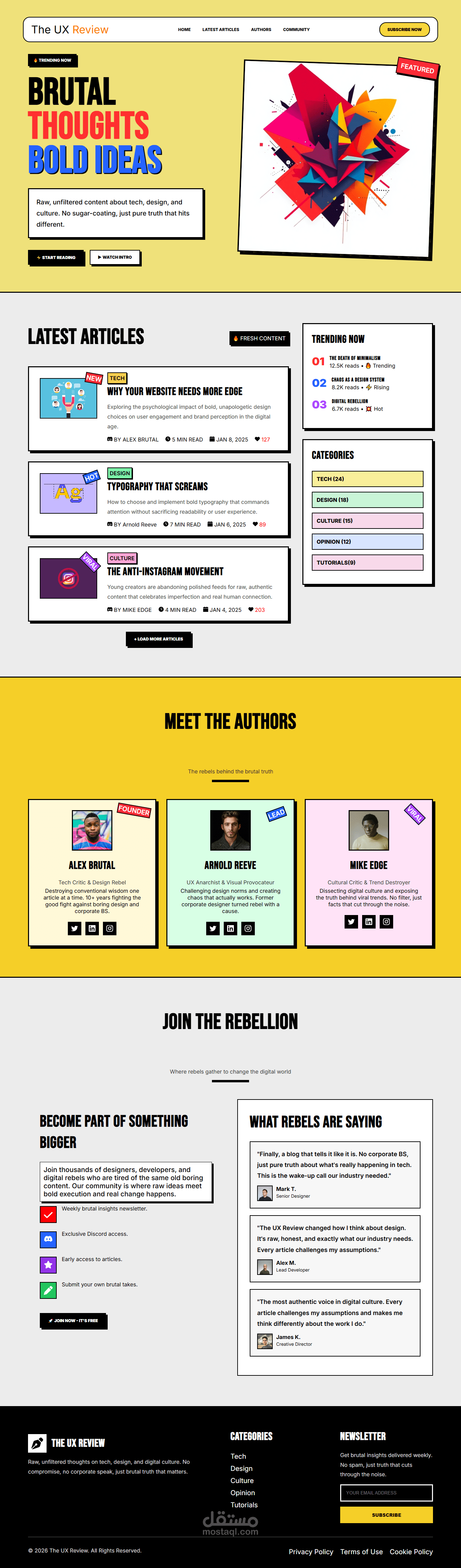تصميم وتطوير مدونة The UX Review Blog
