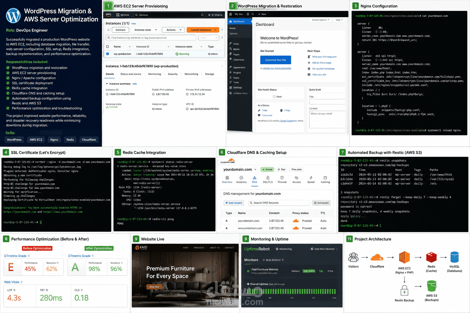 نظام نسخ احتياطي واستعادة تلقائي باستخدام Restic و AWS S3