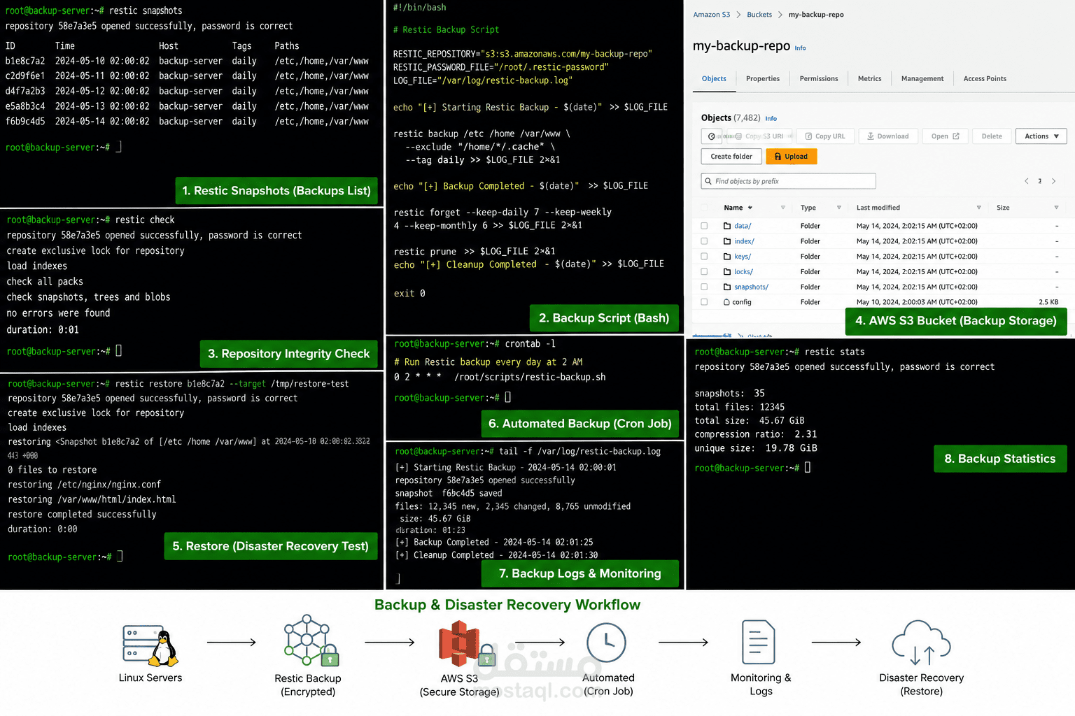 Automated Backup & Disaster Recovery with Restic and AWS S3