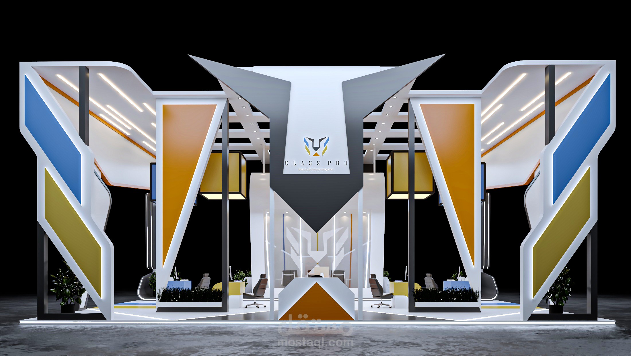 تصميم بوث لشركة كلاس برو ضمن معرض سابك