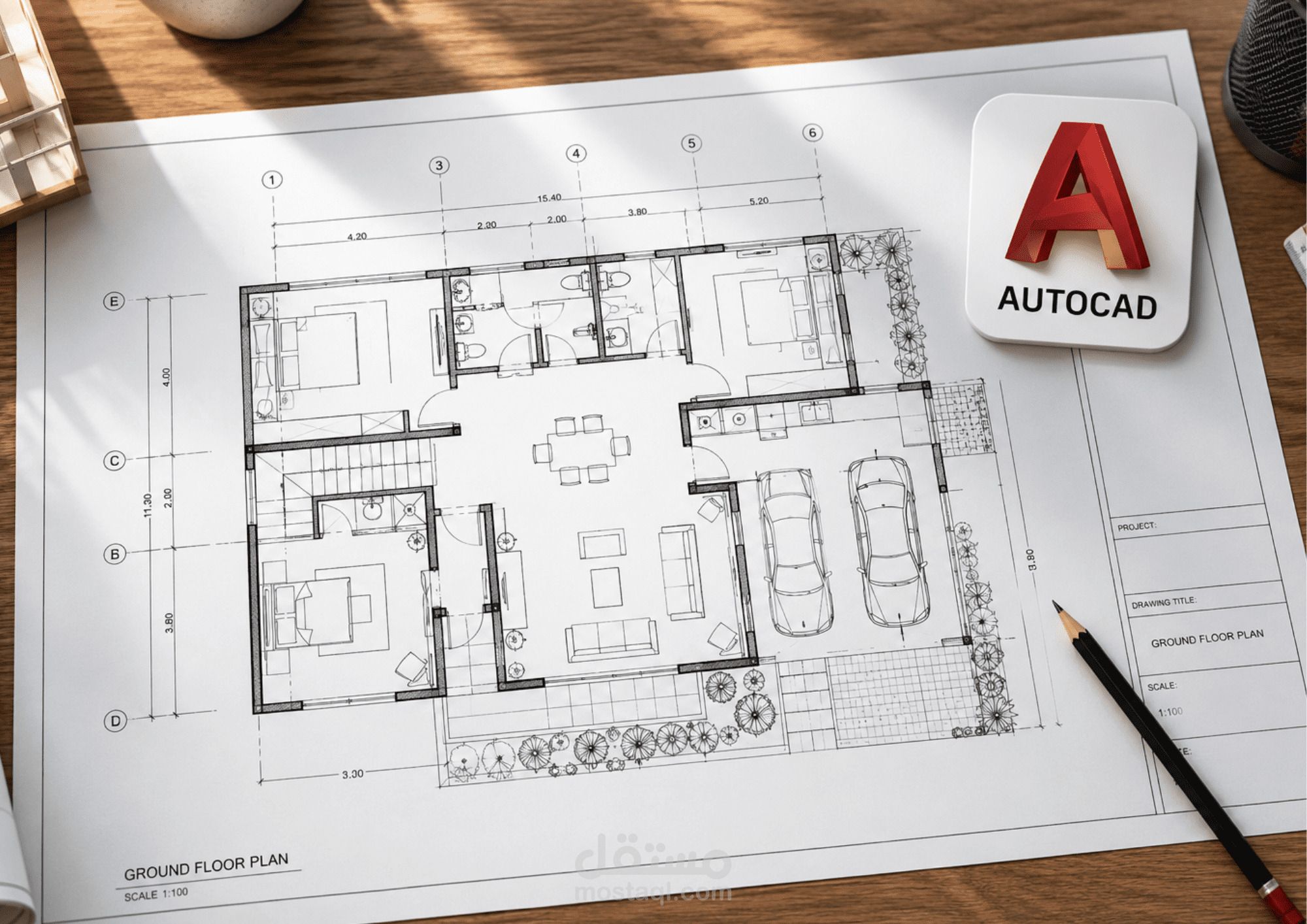 تصميم معماري احترافي للمنازل والفلل باستخدام AutoCAD