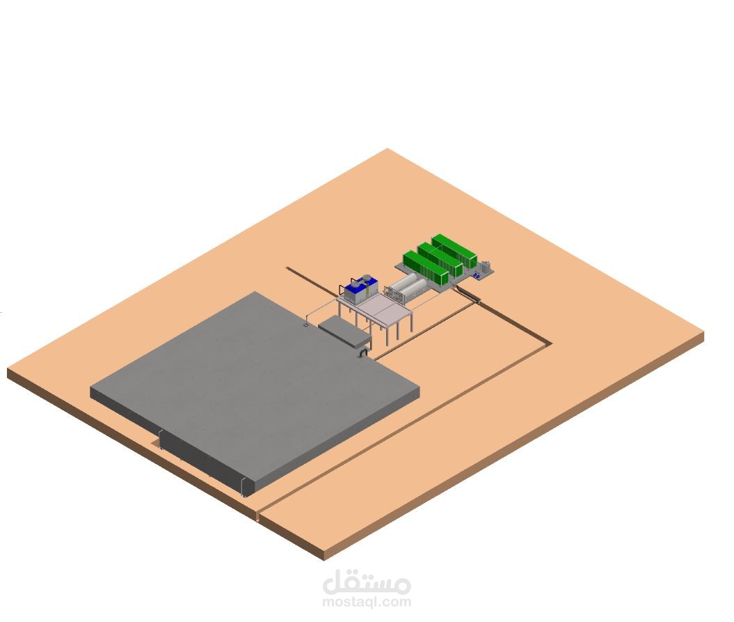 تصميم ثلاثي الأبعاد لمحطة تحلية مياه RO بسعة 5000 م³/يوم