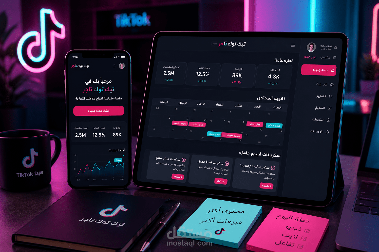 منصة "تيك تاجر" لأدوات ومخططات التيك توك الذكية للمتاجر