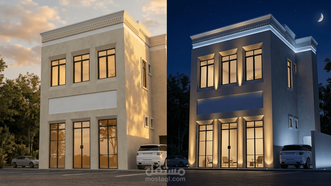 مشروع إظهار   معماري خارجي لمتجر ومعرض