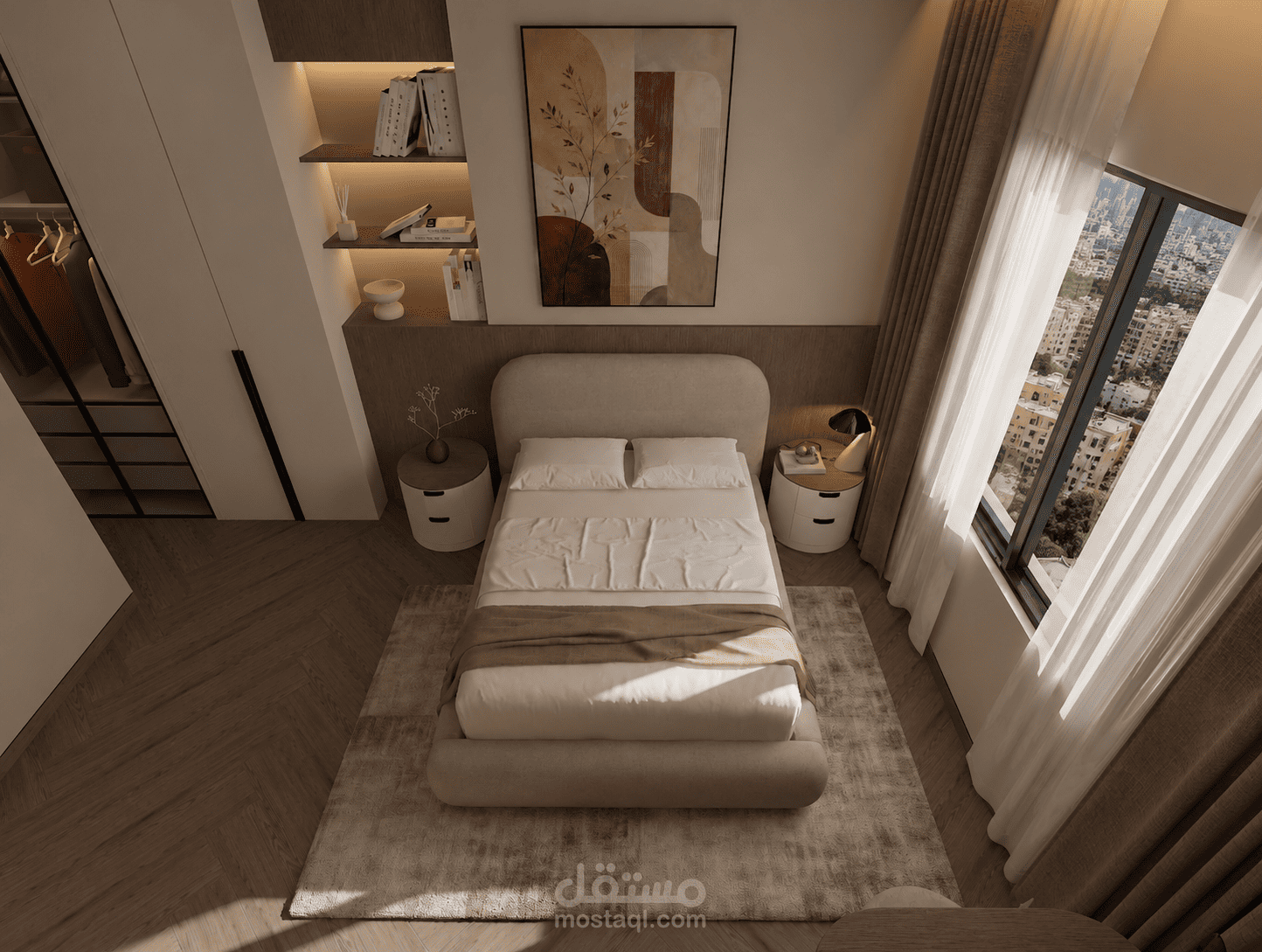 تصميم داخلي لغرفة نوم عصرية – 3D Visualization