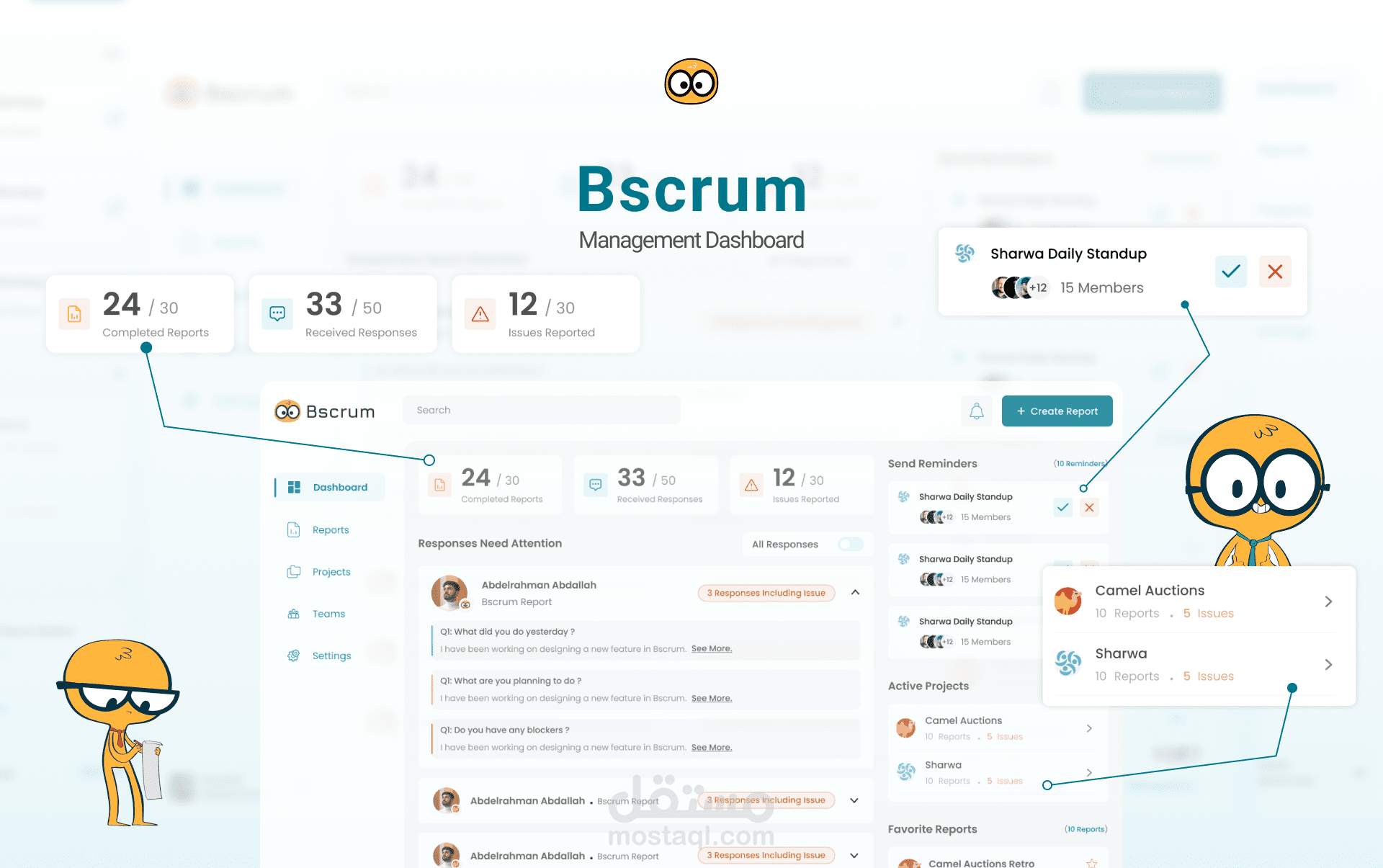 Bscrum - Daily Meetings Management Dashboard