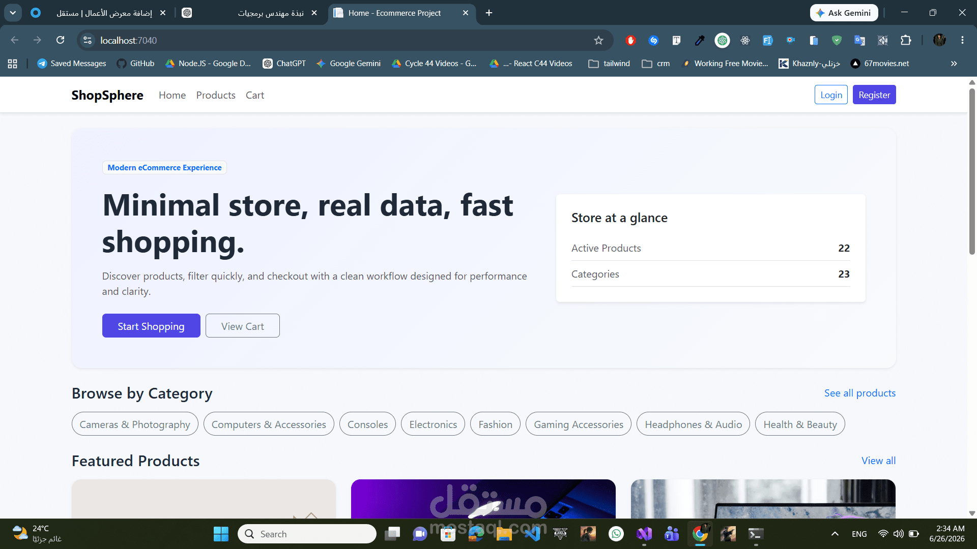 ShopSphere – Complete E-Commerce Platform with Admin Panel & Identity Authentication