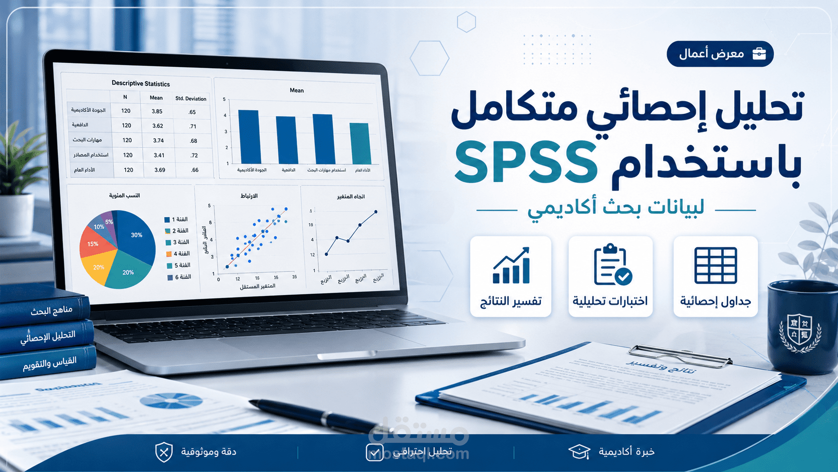 تحليل إحصائي متكامل لبيانات بحث أكاديمي باستخدام SPSS