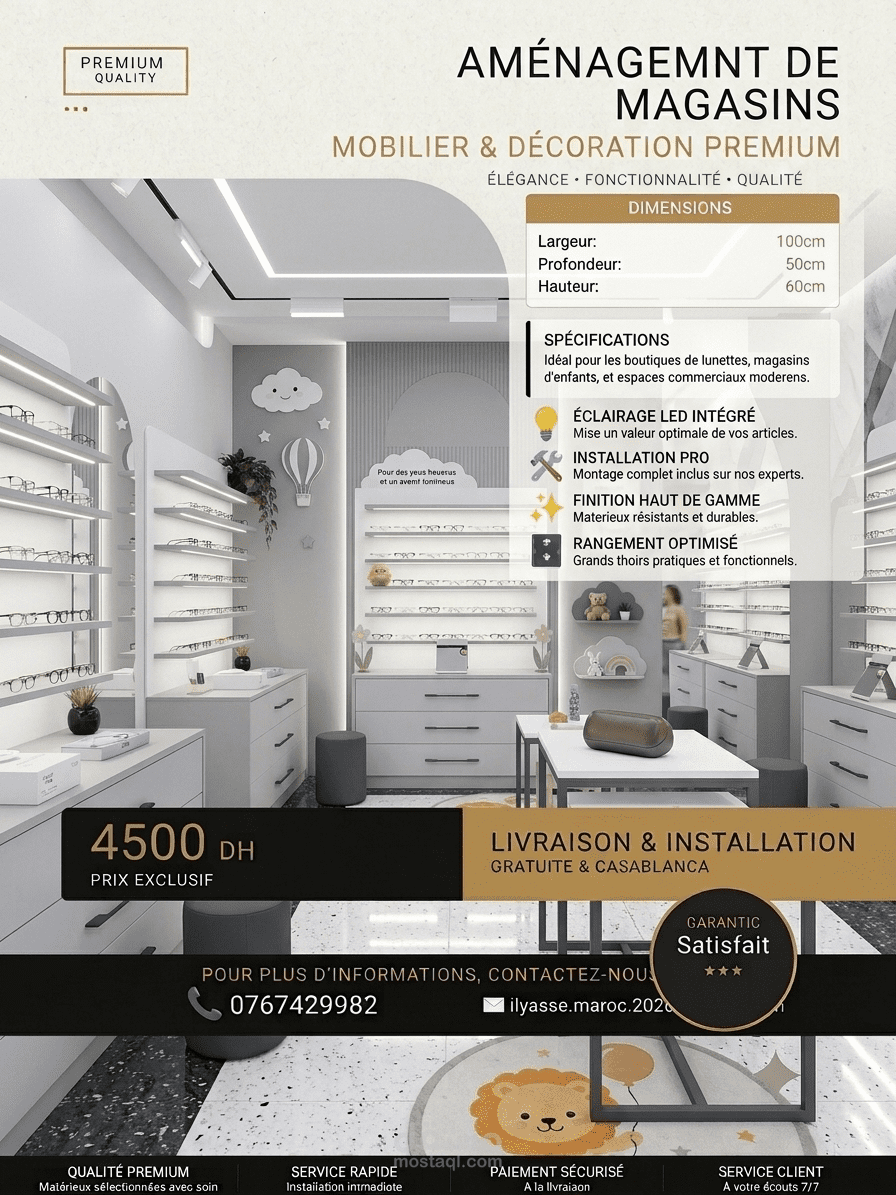تصميم بوستر إعلاني تجاري متكامل لتجهيز المحلات الفاخرة والديكور الداخلي 3D