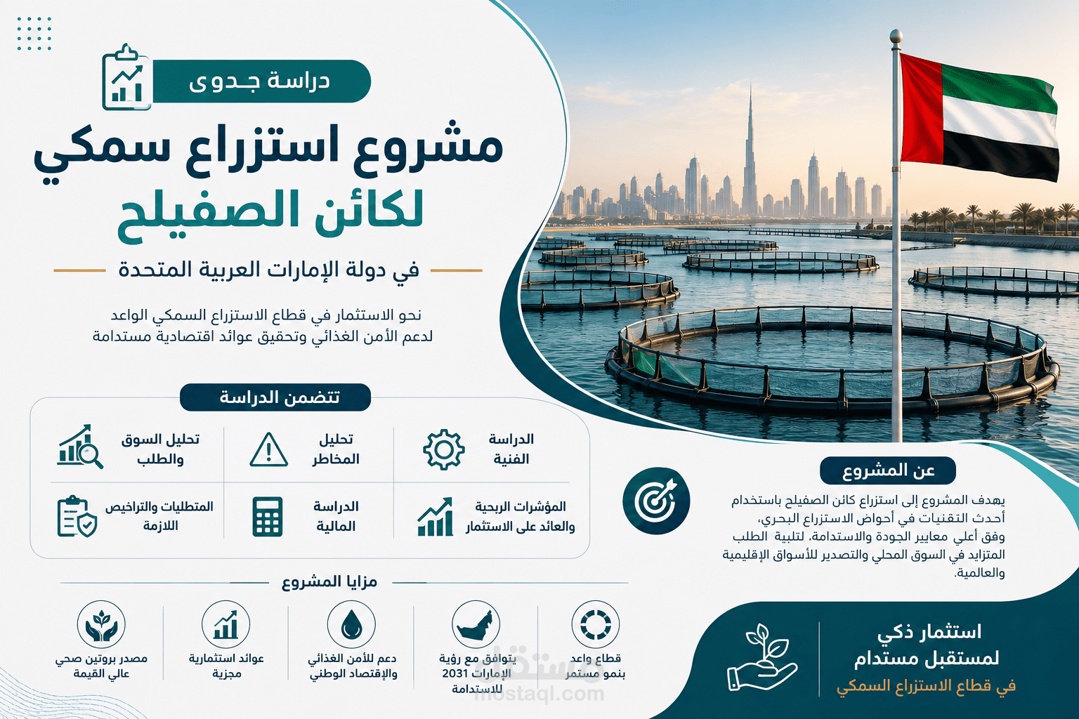 دراسة جدوى متكاملة لمشروع استزراع كائن الصفيلح في دولة الإمارات العربية المتحدة