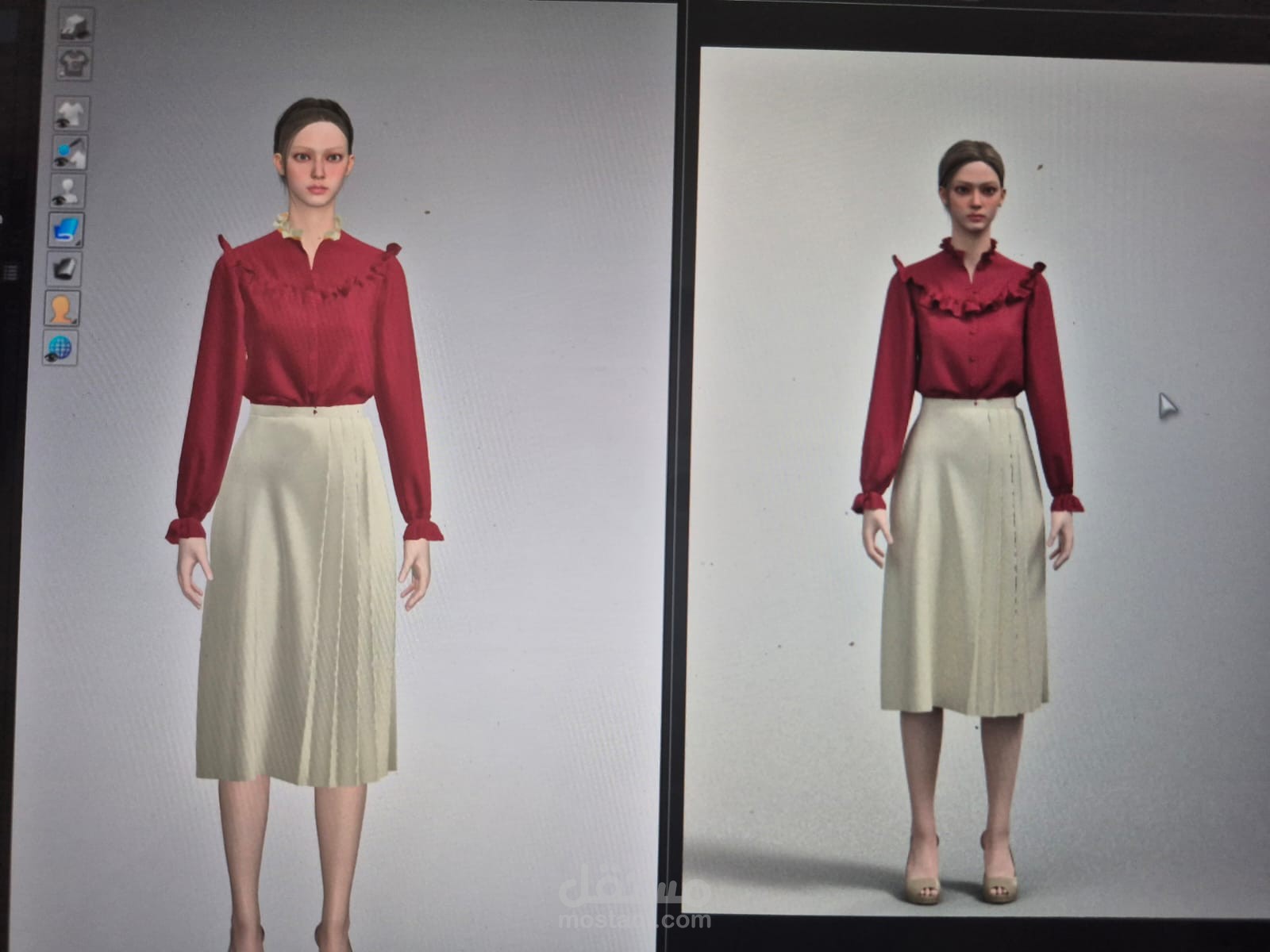 تصميم تنورة وقميص على برنامج clo3d