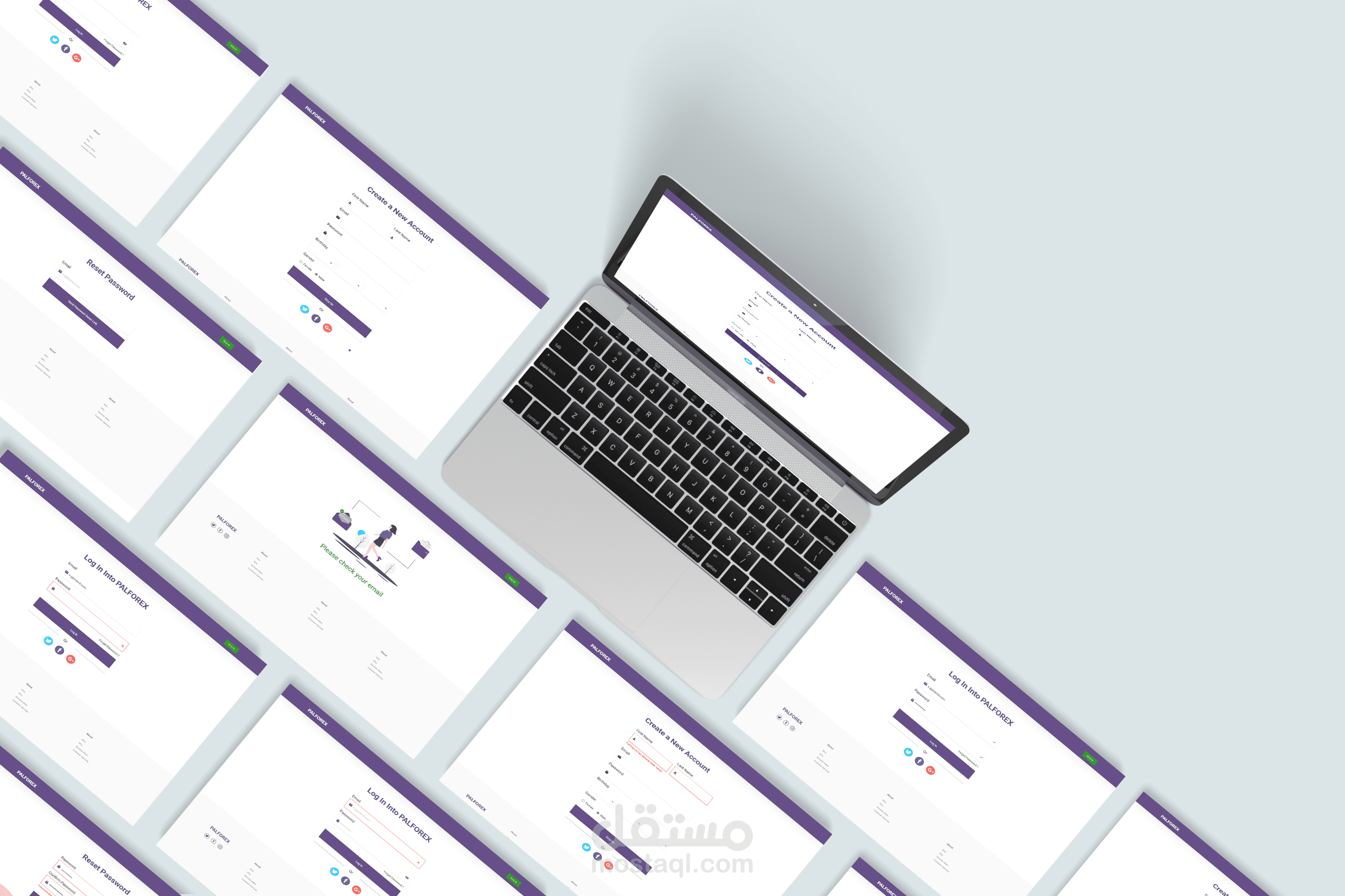 تصميم صفحات ويب لتسجيل في موقع لتداول العملات