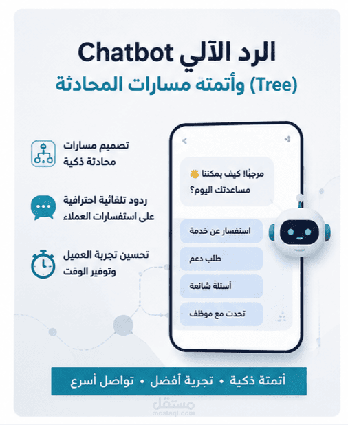 الرد الآلي (Chatbot Tree) وأتمتة مسارات الدعم الفني لمتجر إلكتروني