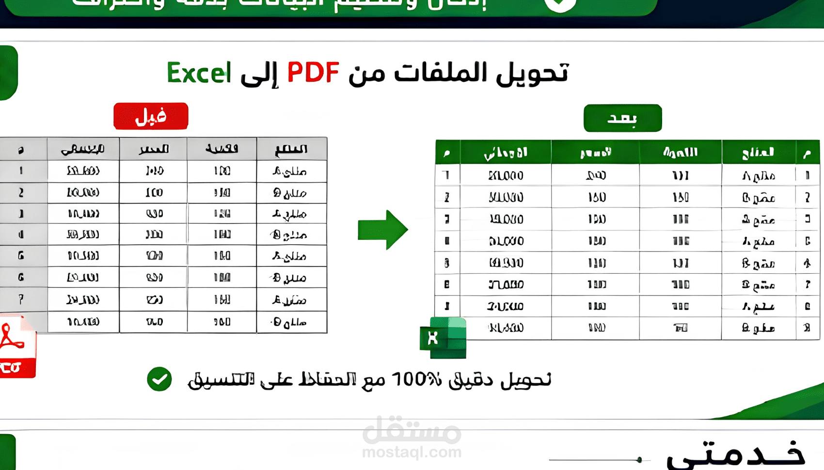 تحويل ملفات PDF إلى Excel وتنظيم البيانات