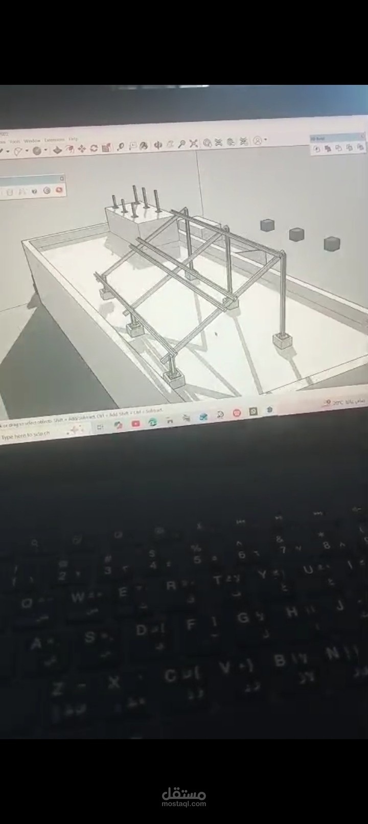 تصميم قاعدة ألواح شمسية كاملة