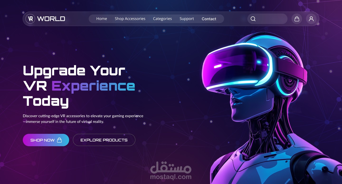 VR World – Interactive Landing Page