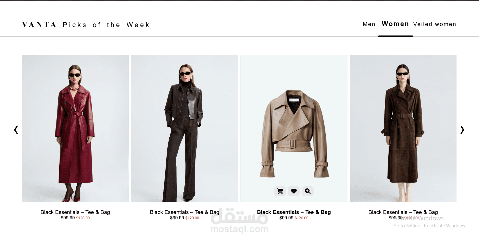 VANTA – Fashion E-Commerce Website