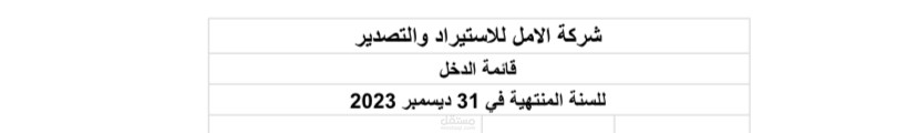 إعداد قائمة الدخل لشركة تجارية