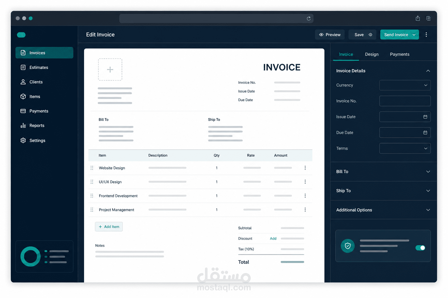 InvoicePro — مولّد فواتير احترافي