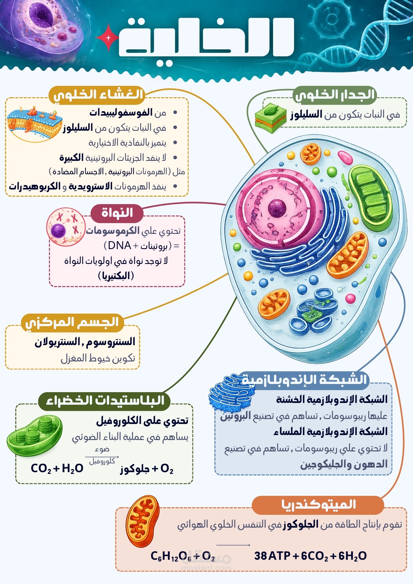 تصميم ملزمة أحياء وإنفوجرافيك تعليمي