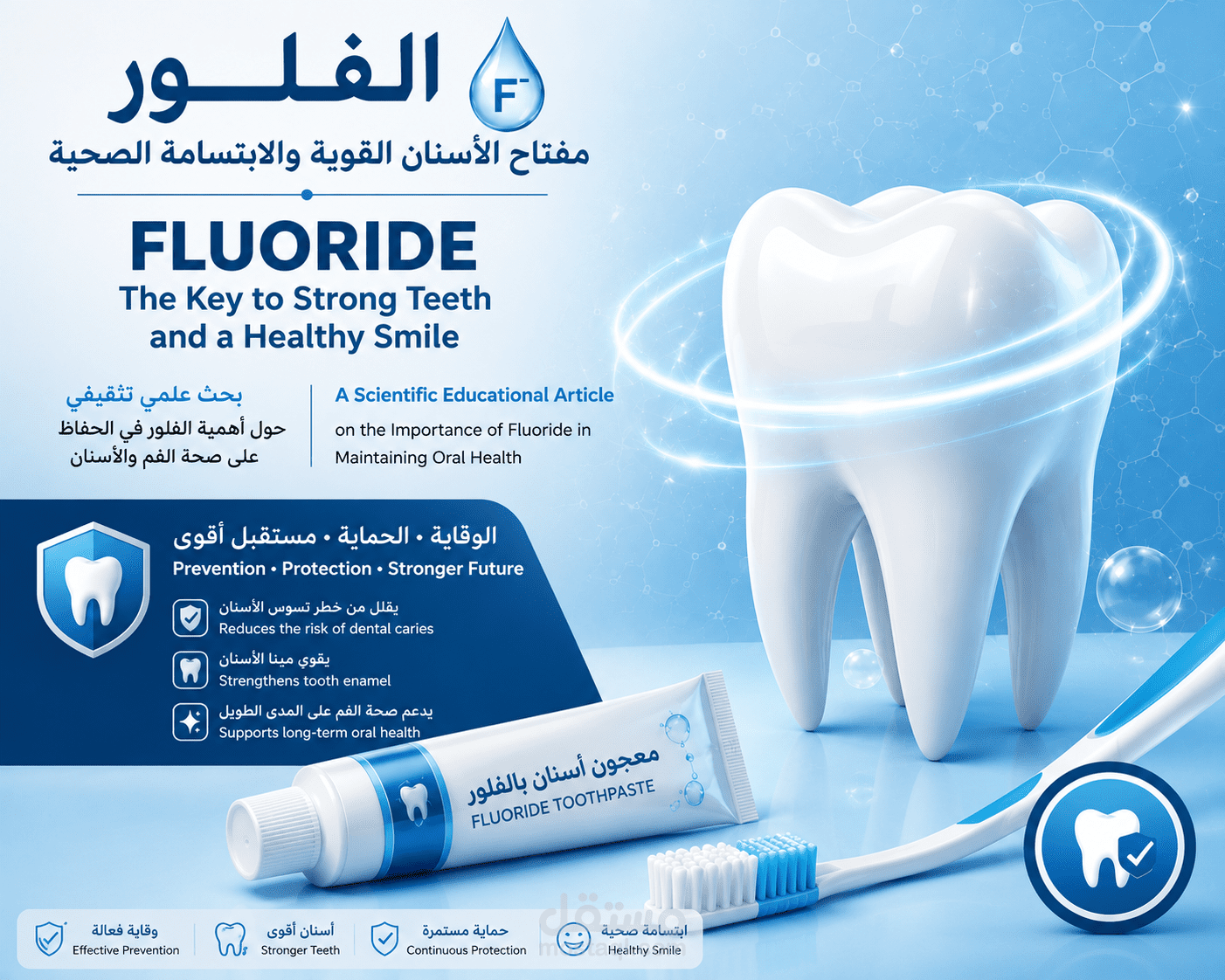 الفلور وصحة الفم والأسنان: دوره في الوقاية من تسوس الأسنان والاستخدام الآمن Fluoride and Oral Health: Its Role in Preventing Dental Caries and Ensuring Safe Use