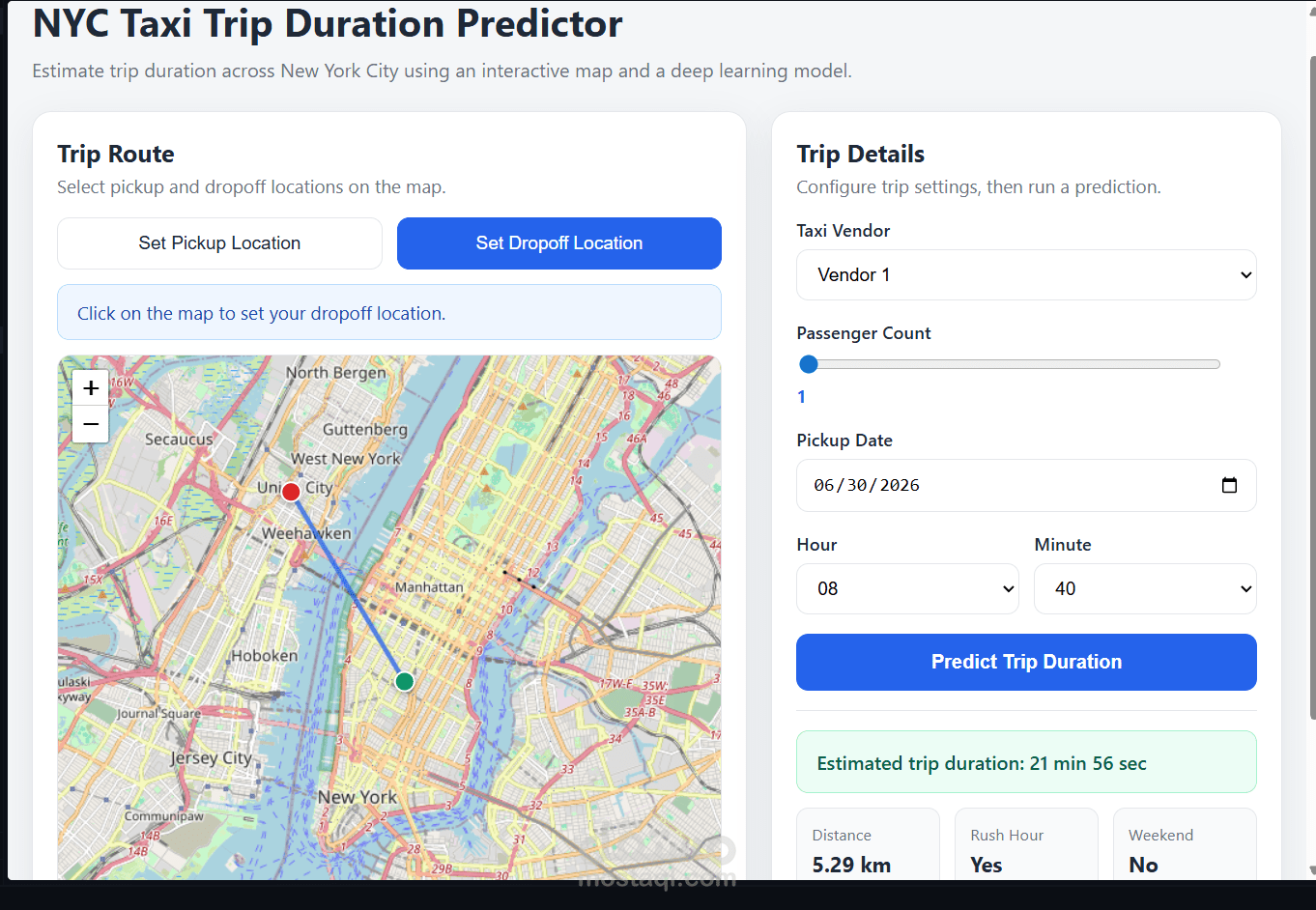 A System for Predicting Taxi Trip Durations in New York Using Deep Learning