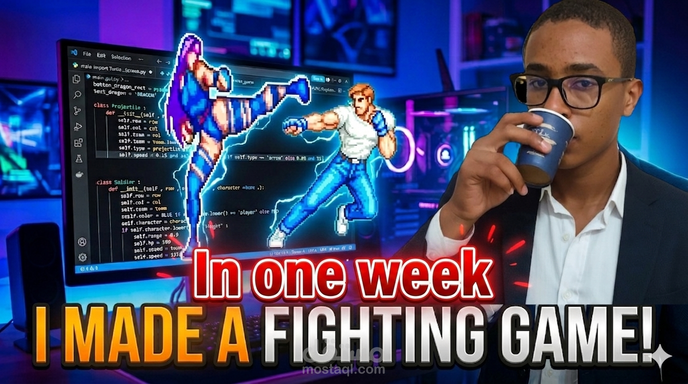 تطوير لعبة قتال ثنائية الأبعاد (2D Fighting Game) تفاعلية باستخدام Pygame