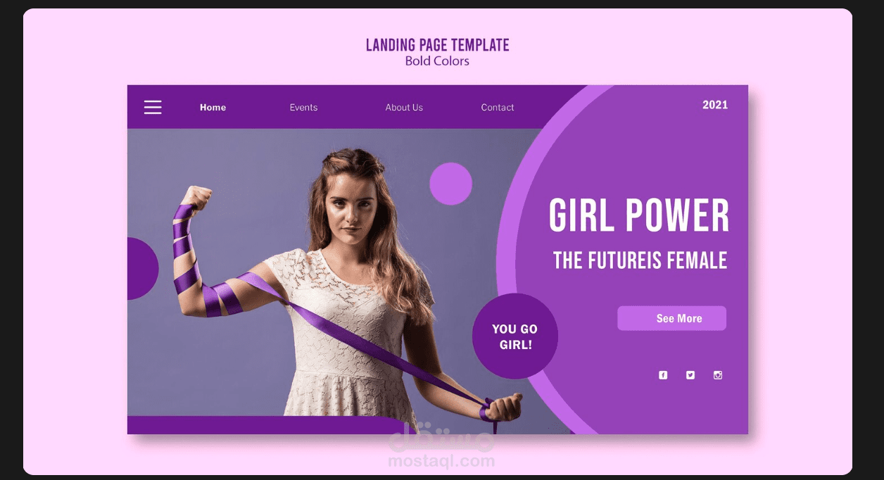 تصميم واجهه هبوط Girl power- (landing page)