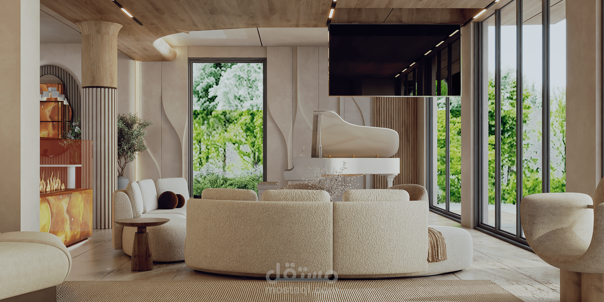 Contemporary Biophilic Living & Lounge Design - UAE