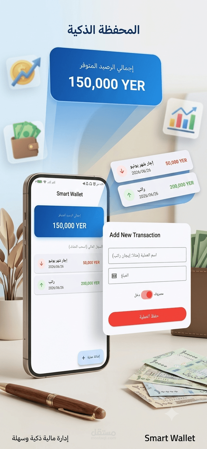 Smart Wallet | تطبيق لإدارة الدخل والمصروفات باستخدام Flutter