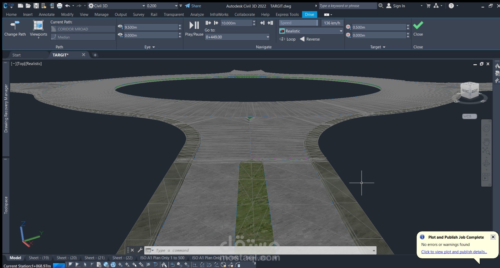تصميم Roundabout باستخدام Autodesk Civil 3D