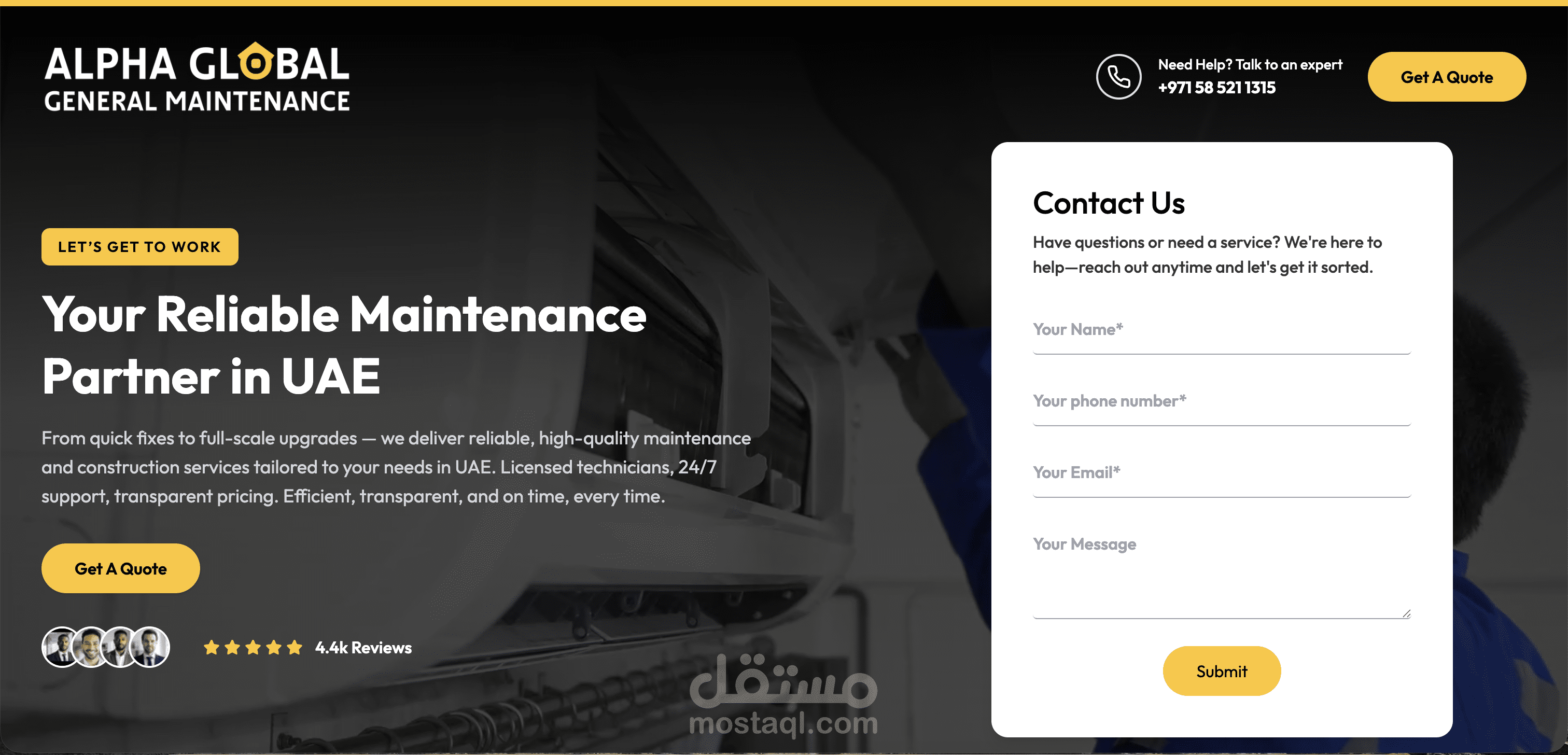 منصة احترافية متكاملة لإدارة وتقديم خدمات الصيانة العامة في الإمارات
