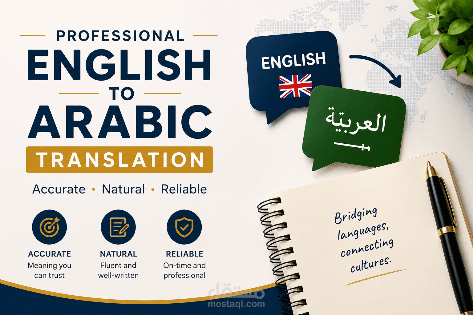 Professional English to Arabic Translation.