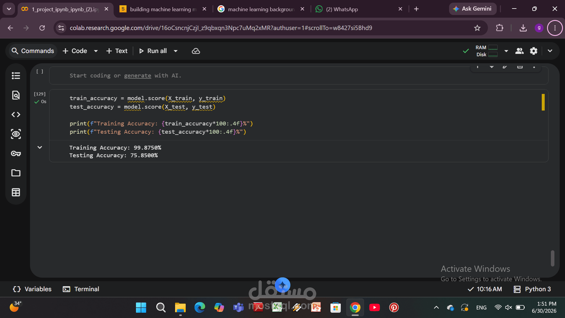 building machine learning model | بناء نموذج ذكاء اصطناعي