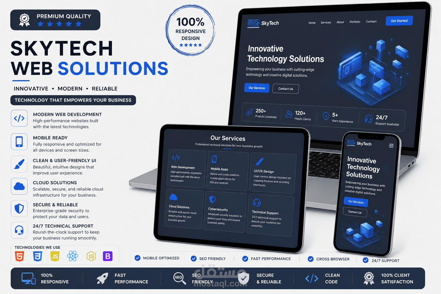 SkyTech – موقع إلكتروني لشركة خدمات تقنية
