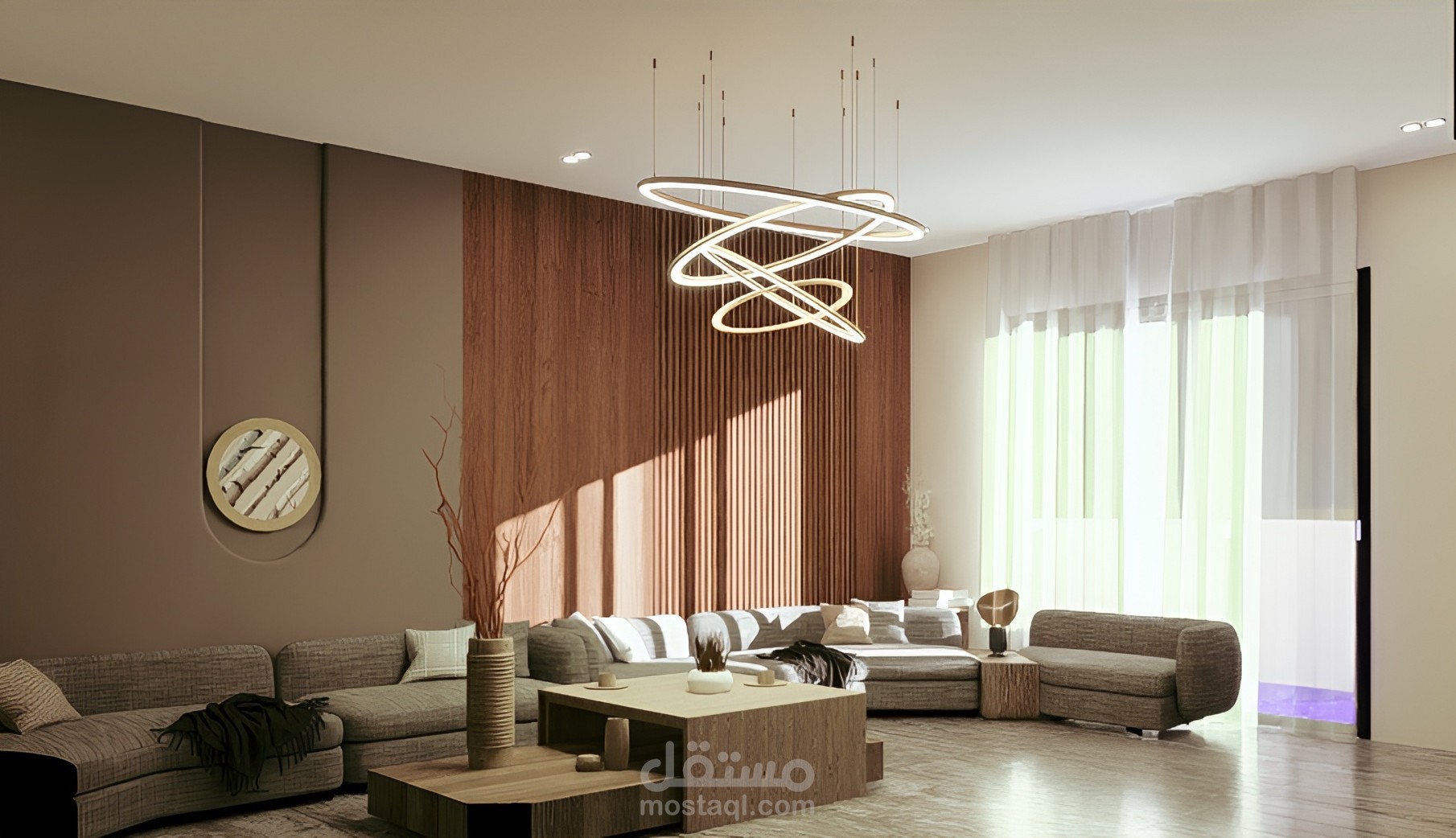 تصميم عصري ومميز لجزء اشتقبال فى شقه 100م