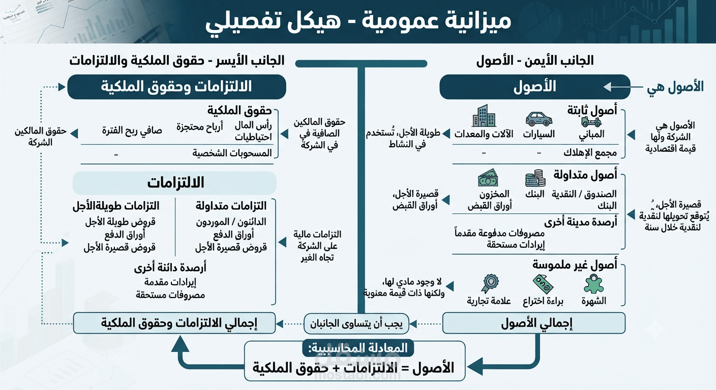 دليل بصري شامل لهيكلة الميزانية العمومية