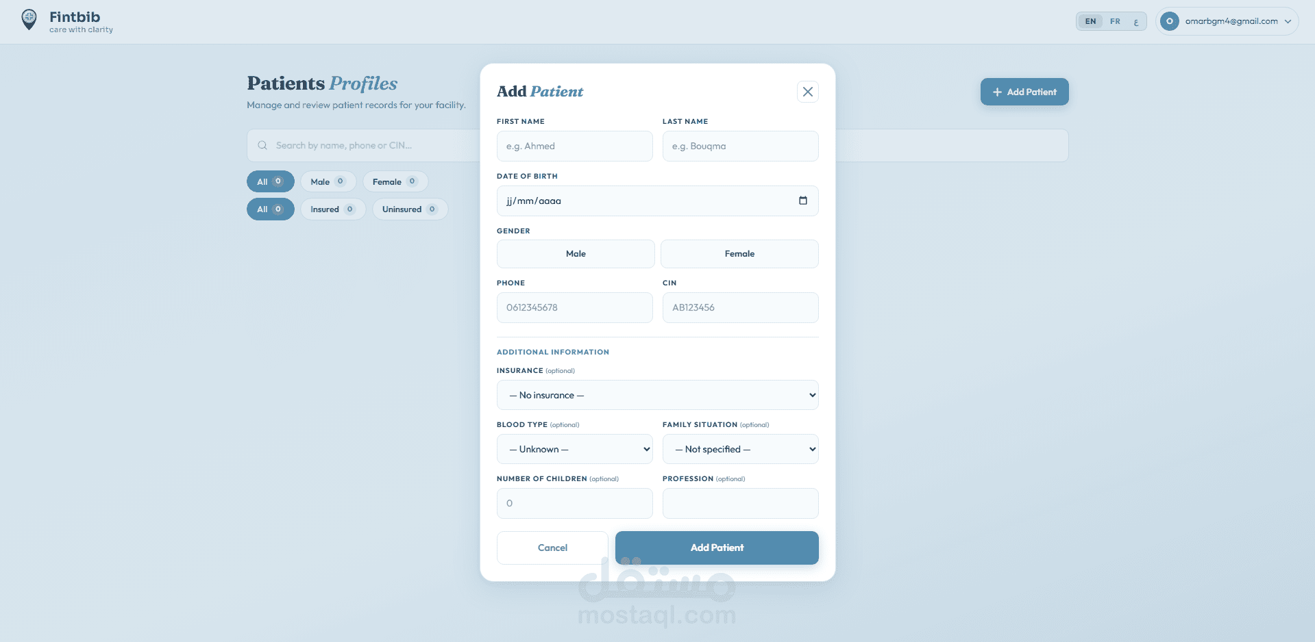 Fintbib — منصة إدارة العيادات الطبية