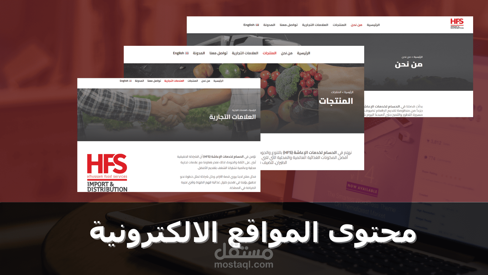 كتابة محتوى مواقع (من نحن- السياسات- الاقسام....)