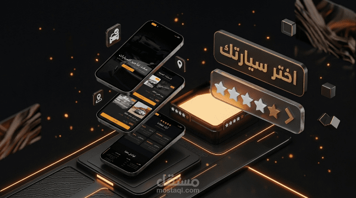 تطوير وبناء موقع متكامل لتأجير السيارات الفاخرة في الرياض مع واجهة داكنة متطورة - "سفت SFT".