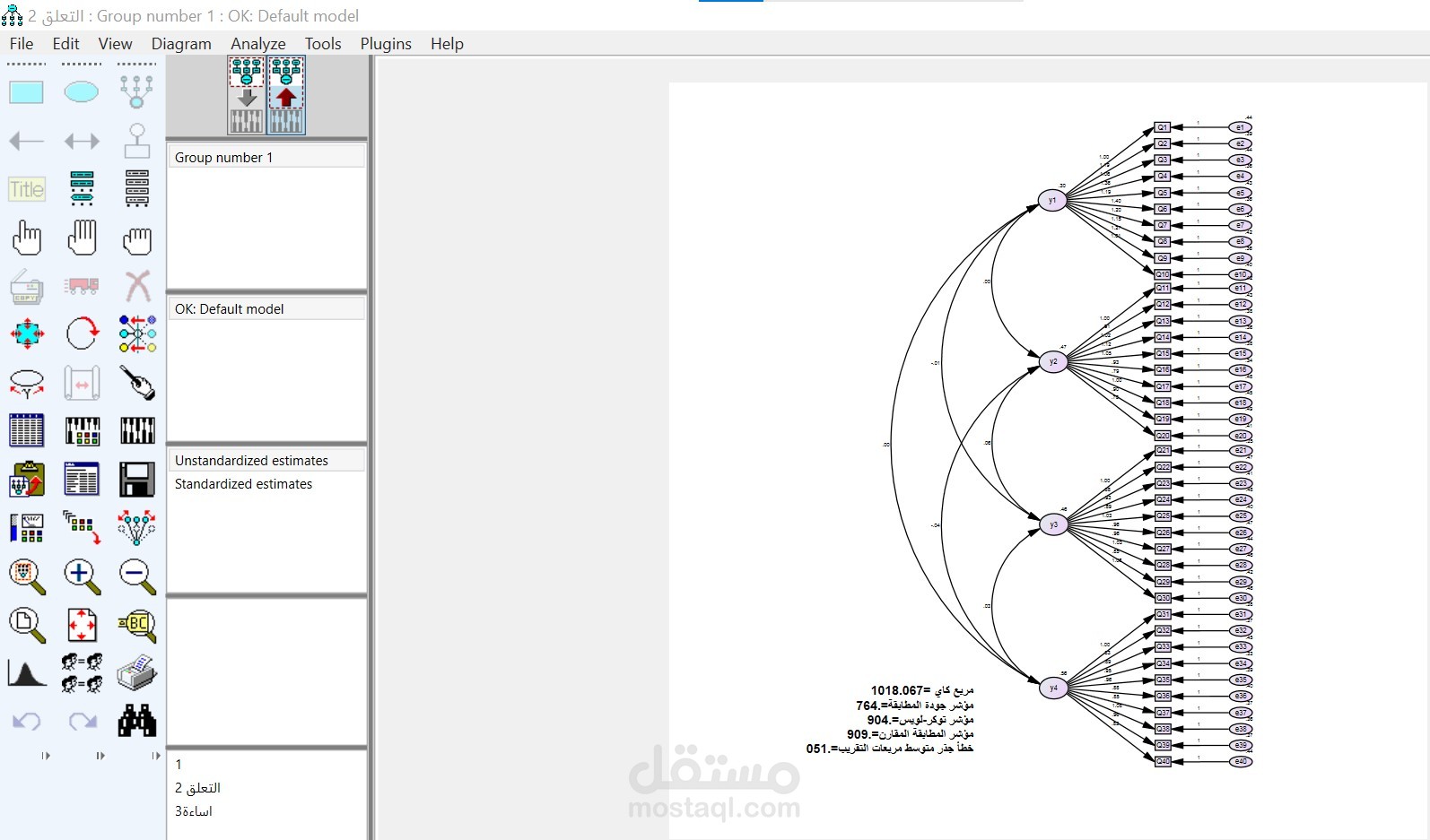 التحليل باستخدام AMOS
