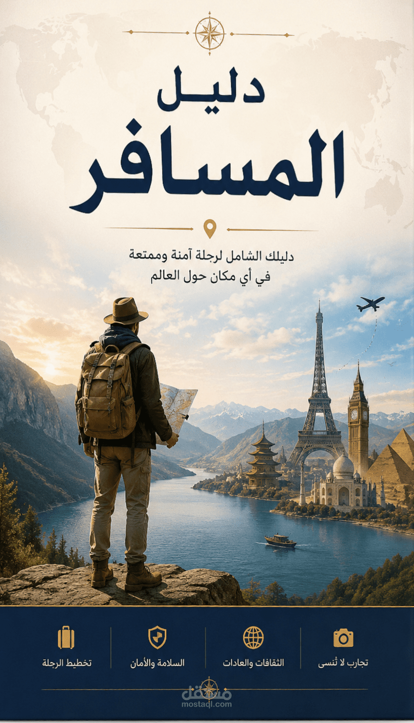 تصميم دليل سفر سياحي تفاعلي بصيغة PDF