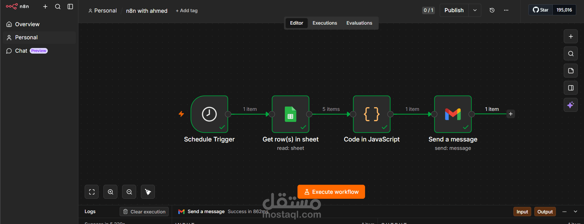 Task Automation using n8n, Google Sheets & Gmail