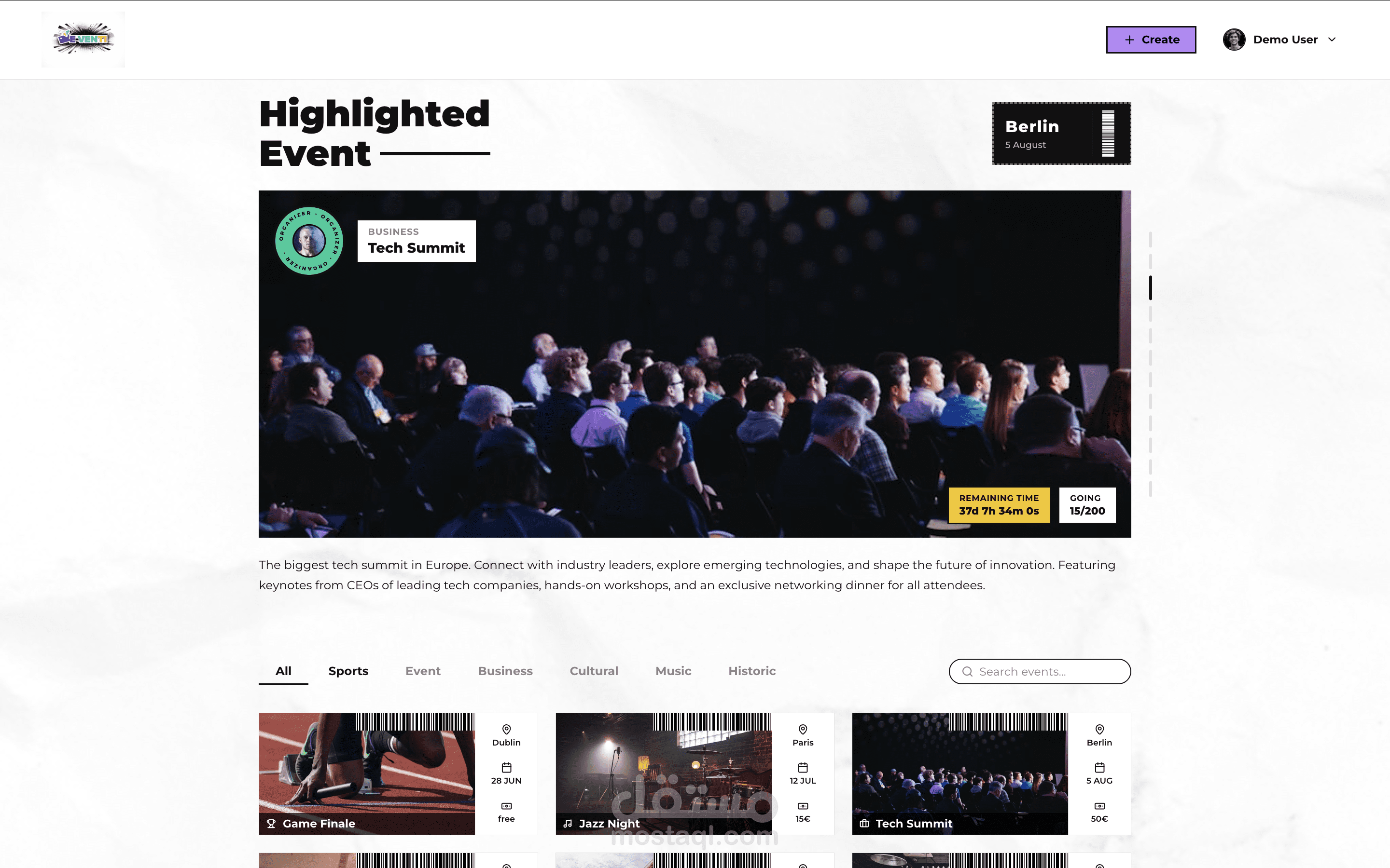 E-VENTI منصة اكتشاف الفعاليات