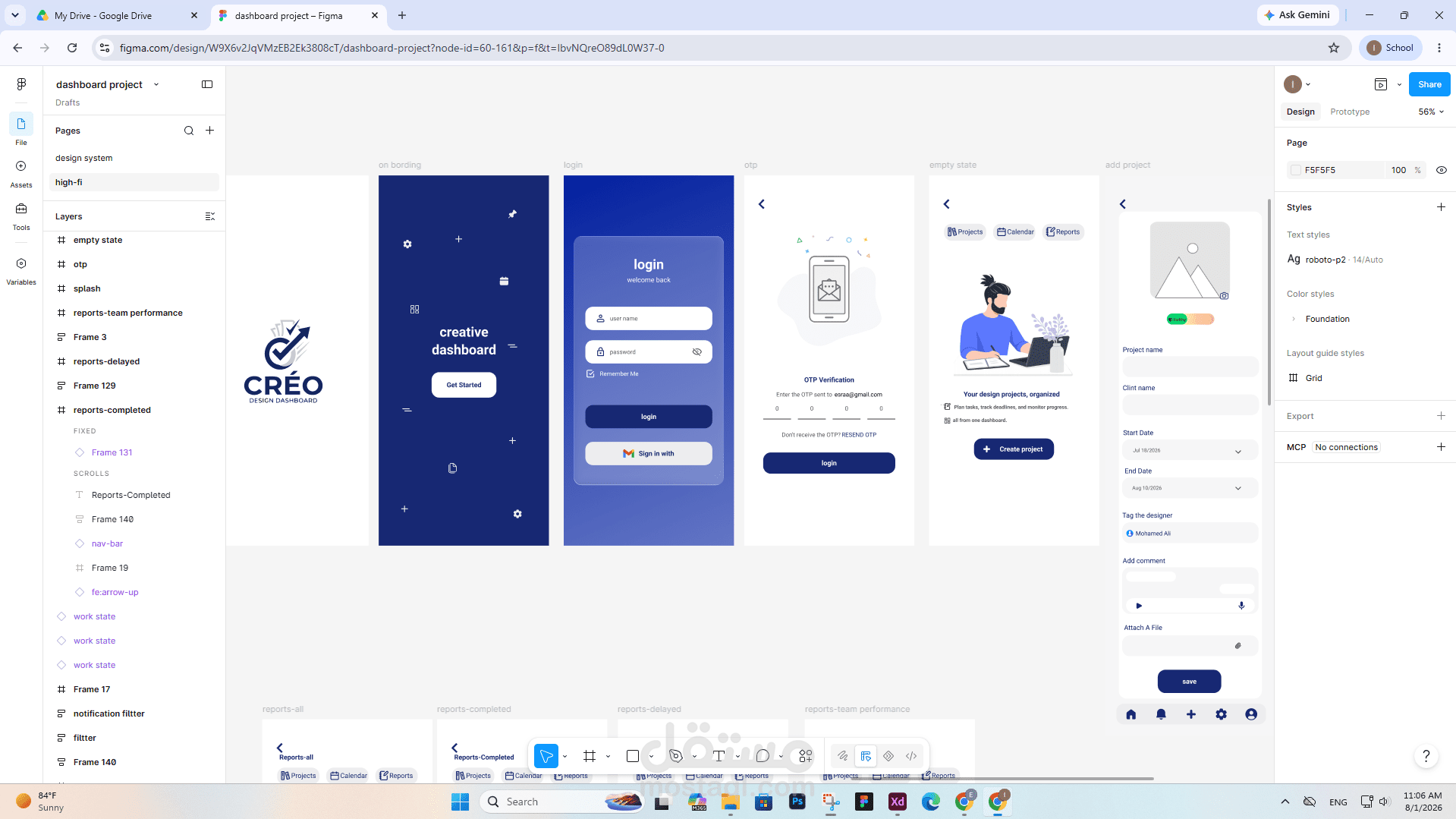dashboard for designers