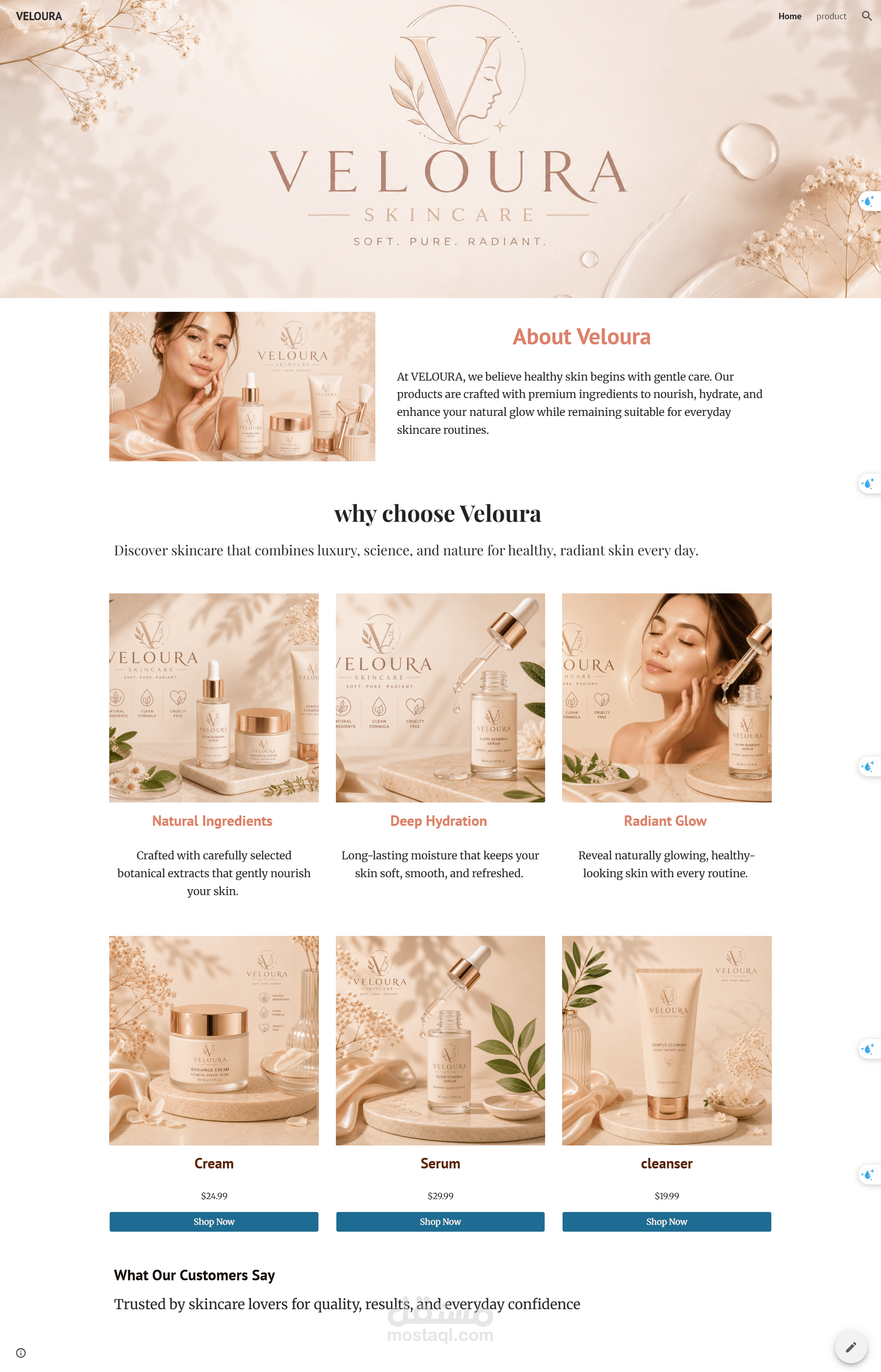 Veloura | professional Google sites website design