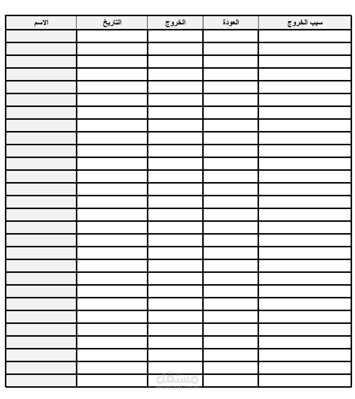 تصميم نموذج استئذانات الموظفين باستخدام Microsoft Excel ومشاركته عبر Google Sheets