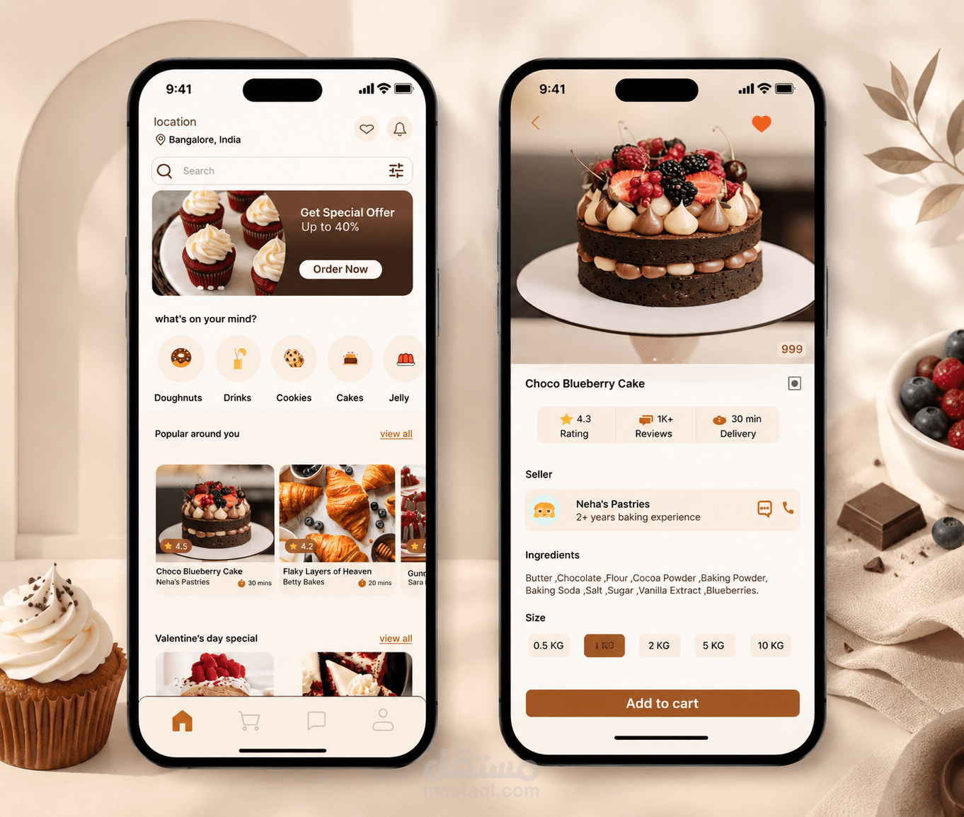 Bakery & Dessert Mobile App UI/UX Design