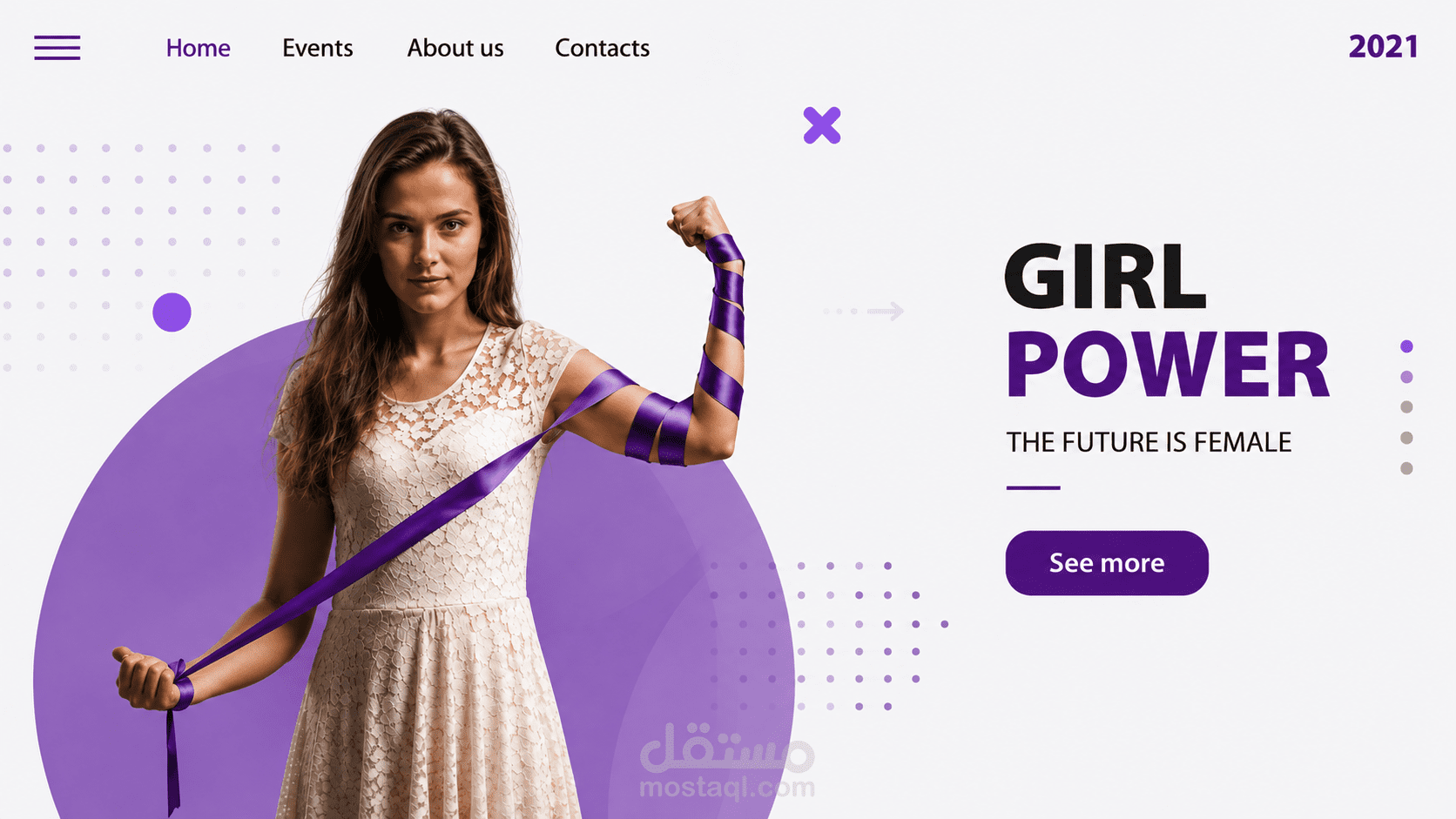 تصميم واجهة هبوط لحملة Girl Power