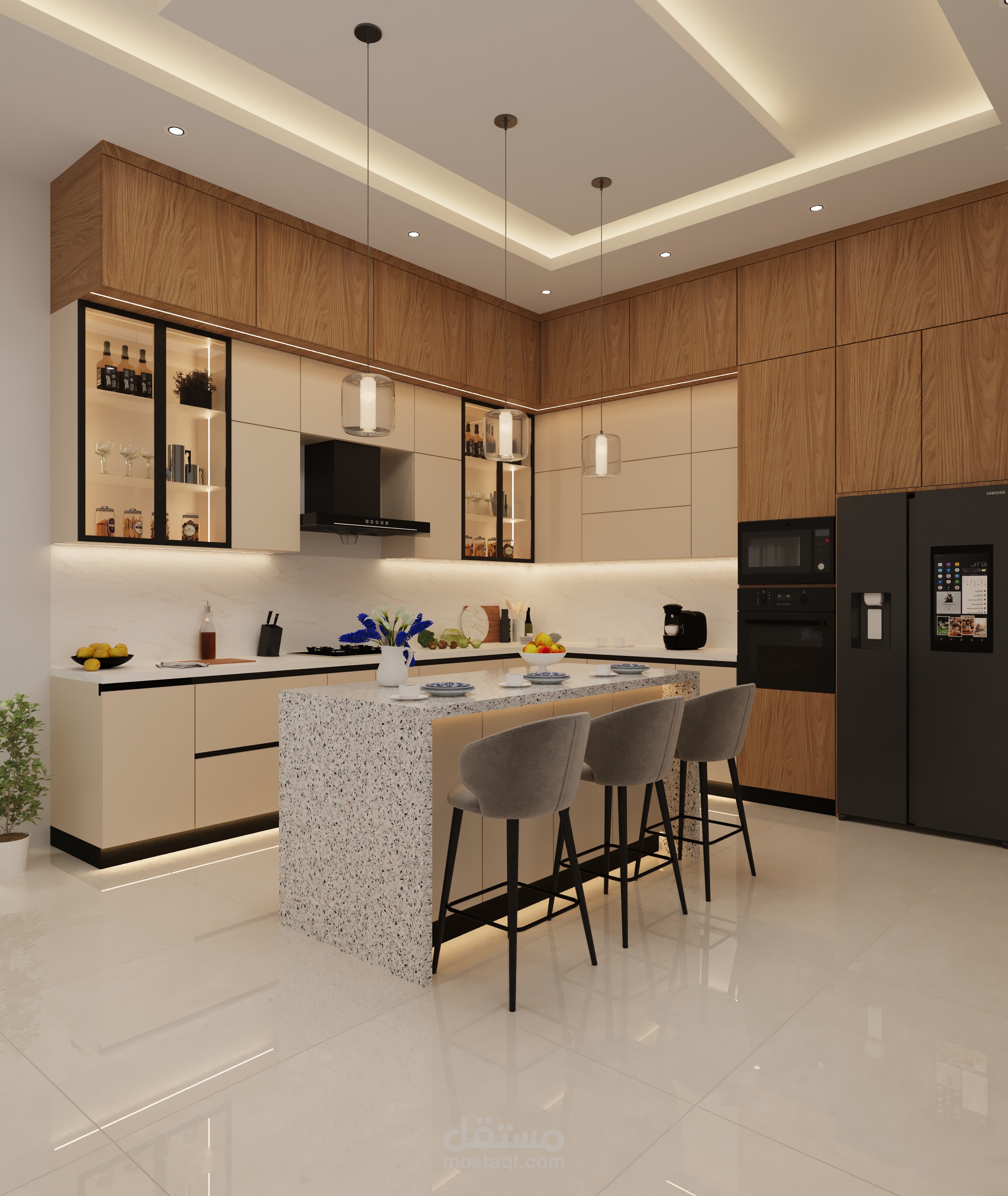 Photorealistic 3D Interior Rendering 3D Interior Design & Visualization 3D Interior Visualizer | 3ds Max & Corona Renderer Modern Interior Rendering Expert Architectural Visualization Specialist Kitchen & Living Room 3D n